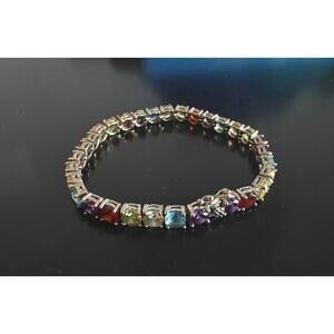 Vintage Ross Simons Multi-Gemstone Tennis Bracelet
